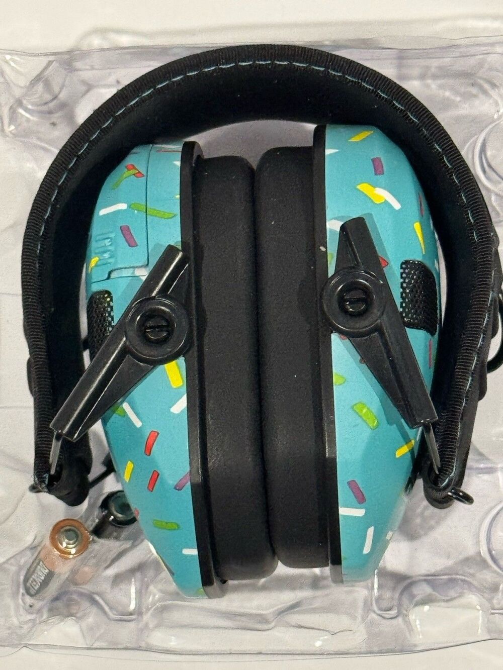 Walker’s Razor Slim Electronic Muff Hearing Protection Ear Muffs Blue Sprinkles
